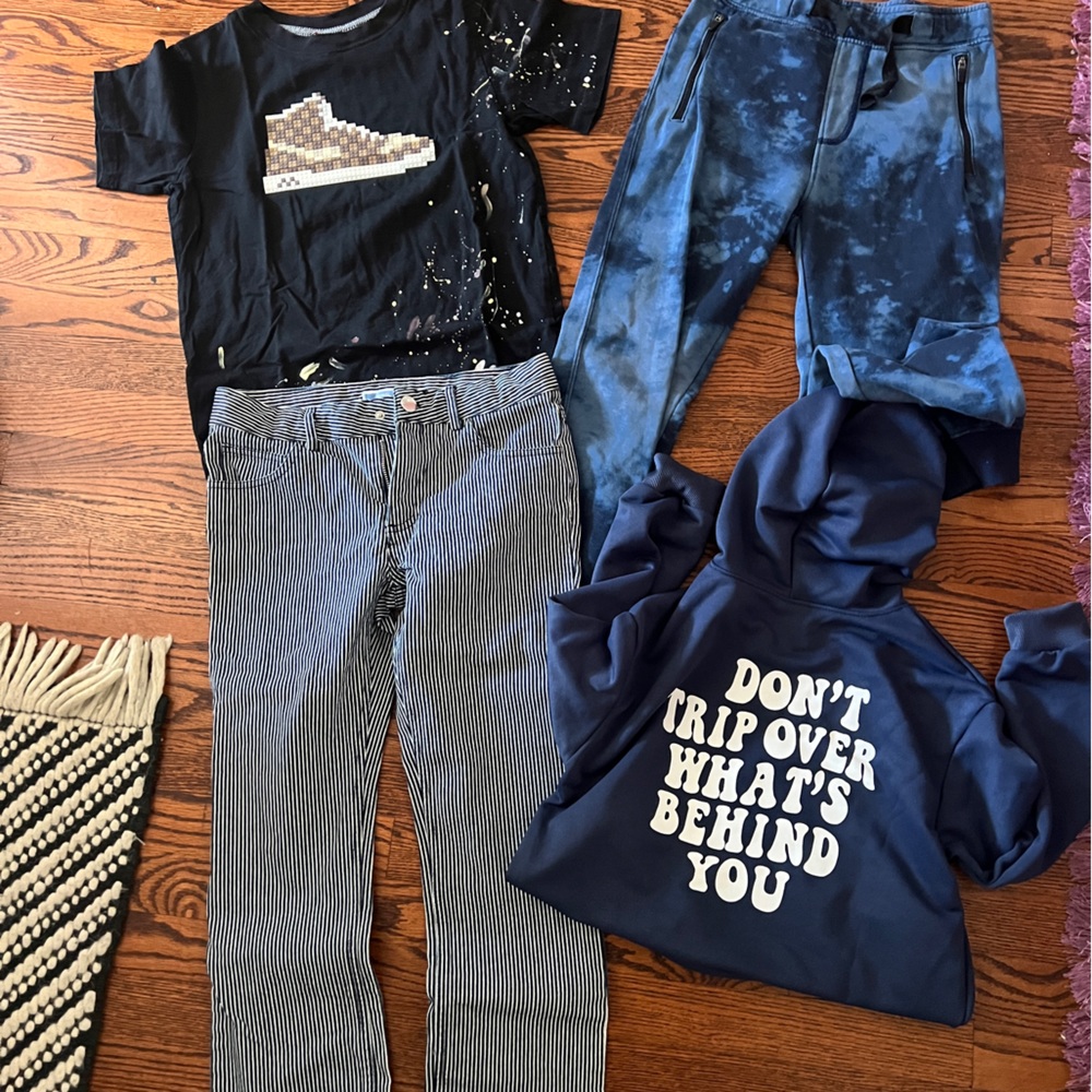 Boys Size 10 blue & white stripe pants Bundle